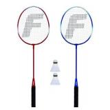 Franklin Sports Badminton Racket + Birdie Set - 2 Badminton Rackets with 2 Birdies - Replacement Badminton Equipment - 2 Player Badminton Set, Red, White, Blue, One Size,