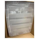IRIS USA TB Clear Plastic Storage Bin Tote Organizing Container with Durable Lid and Secure Latching Buckles, 40 Qt, 5 Count