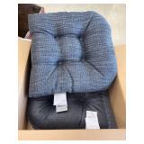 Klear Vu Omega Universal Tufted Extra Large No Slip Dining Chair Pads, 17"x 17" x 3", 2 Pack, Denim 2 Count