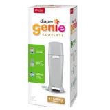 Playtex Diaper Genie Complete Pail with Built-In Odor Controlling Antimicrobial, Includes Pail and 1 Clean Laundry Scent Refill, Gray Pail