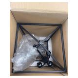 Lantern Pendant Light Industrial Vintage Lantern Iron Cage Hanging with 4 E12 Bulbs Lantern Chandelier for Traditional Dining Room Bar Cafe, Matte Black