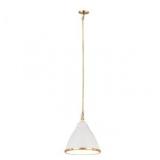 Katelyn 1-Light mini pendant in White / Satin Brass by Elk Lighting 96063/1 in Brass,White Finish