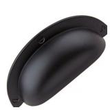 GlideRite 5 Pack 2-1/2 in. Center Matte Black Classic Bin Pull Cabinet Cup Handles
