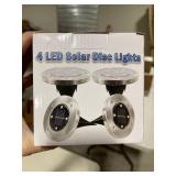 4 LED solar powered disk path lawn lights