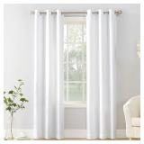 set of 2 84x40 Sora Casual Textured Light Filtering Grommet Top Curtain Panel White - No. 918