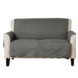 Great Bay Home Reversible Medallion Loveseat Furniture Protector, Mid Gray / Light Gray