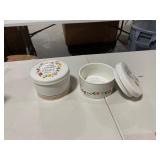 Round Stoneware Canisters with Lids, Set of 2 Styles