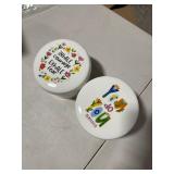 Round Stoneware Canisters with Lids, Set of 2 Styles