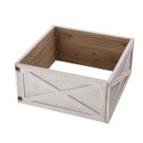 22in L - Washed White glitz home handcrafted wooden Christmas tree stump cover