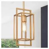 Modern Brass Gold 1-Light Geometric Island Pendant Lights - L5.5