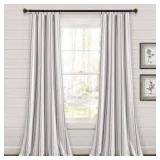 Set of 2 (84x42) Farmhouse Striped Yarn Dyed Eco-Friendly Recycled Cotton Window Curtain Panels Gray - Lush decor