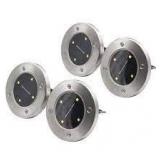 4 LED solar powered disk path lawn lights