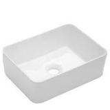 16x12 inch Rectangle White Ceramic Bathroom Vessel Sink