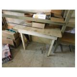 wood table - old news print on top