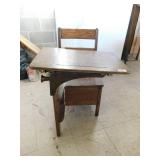 old wooden student desk