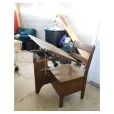 old wooden student desk