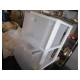 Double drawer plastic cart with castors