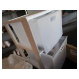 Double drawer plastic cart with castors
