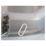 Double drawer plastic cart with castors