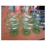 Set of 6 green glasses