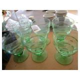 Set of 6 green glasses