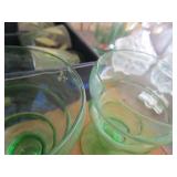Set of 6 green glasses
