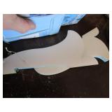 Lot of blue honeycomb paper bells