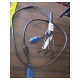 Printer cable and garden trowel