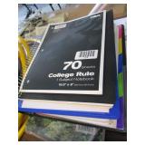 College books and notebooks