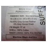 Grey down / feather standard / queen pillow