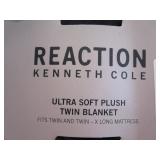Reaction Kenneth Cole Ultra soft plush grey twin blanket