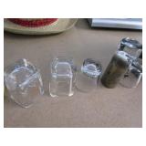 Lot - miscellaneous cups, shot glasses and large plastic drinking glasses
