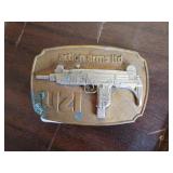 Brass Uzi belt buckle