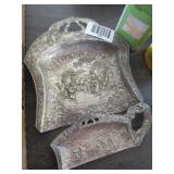 Antique Victorian Era silver plate Crumb Tray - nice detail