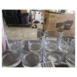 Lot - Various glass ware, Snoopy glasses, 8 elk etched high ball glasses and more