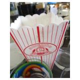 Lot - Various glass ware, Snoopy glasses, 8 elk etched high ball glasses and more