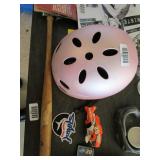 Lot - Miscellaneous items, Girls razor helmet, commemorative small baseball bat, and more