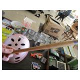 Lot - Miscellaneous items, Girls razor helmet, commemorative small baseball bat, and more