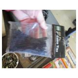 Lot - box of hinges, long drill bit and more