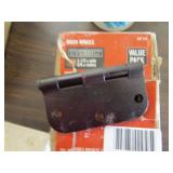 Lot - box of hinges, long drill bit and more