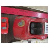 Vintage Tonka car and small Ferrari toy