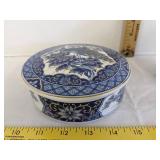 (2) Vintage Imperial peacock 1983 Arnart imports Japanese ginger jar & trinket dish