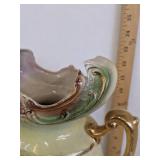 Large England strasburg ware mantel vase 13" T