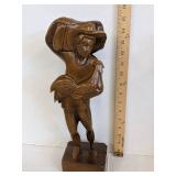(2) Carved wooden statue 15" T