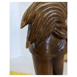 (2) Carved wooden statue 15" T