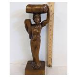(2) Carved wooden statue 15" T