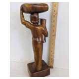 (2) Carved wooden statue 15" T