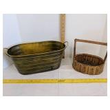 Metal bucket & Wooden basket made in Philippines