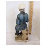 (2) UCGC sea captain w/pipe & map figurine & Sea captain statue Yamakuni China hand craft japan