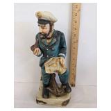 (2) UCGC sea captain w/pipe & map figurine & Sea captain statue Yamakuni China hand craft japan
